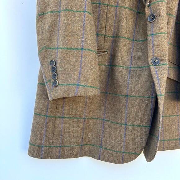 Joseph Turner Yorkshire Lambswool Windowpane Blazer Jacket 48R Mallalieus Coat - Picture 4 of 9